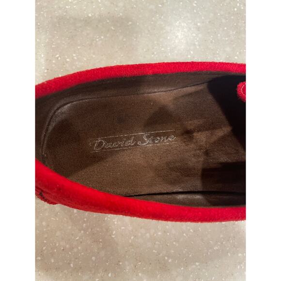 David Stone Loafers Men's Size 8 Slip On Red  Driver Casual Shoes - Picture 6 of 10